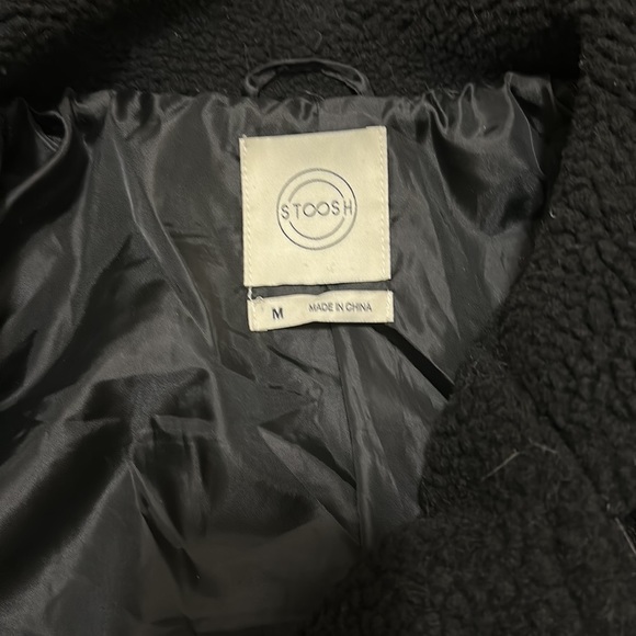 Stoosh Black Sherpa Trench Coat - Picture 4 of 7